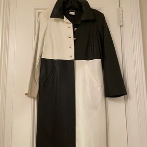 Agnes B. Leather black & white coat ONLY
